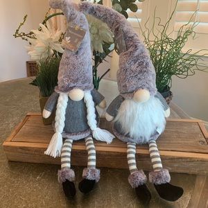 MERRYWINTER PLUSH GREY Christmas GNOMES SET